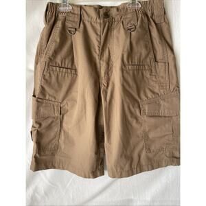 CQR Tactical Shorts Men's Tan 30 Ripstop Stretch Elastic Waist Cargo- EUC